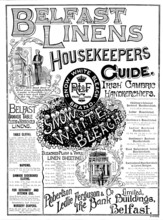 Advertisement for Belfast Linens, 1890. Creator: Unknown.