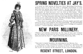 Advertisement for Spring Novelties at Jay's, 1890. Creator: Unknown.