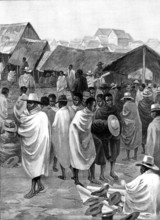 Market for Manchester goods, Antananarivo, Madagascar, 1890. Creator: P Naumann.