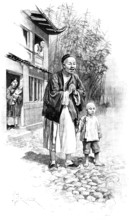 Sketches in Formosa: welcome by an old Chinese friend, 1890. Creator: Unknown.