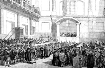 Maundy Thursday Royal Gifts at the Chapel Royal, Whitehall, 1777, (1890). Creator: Unknown.