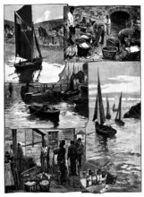 Sketches in a Cornish fishing village, 1890. Creator: Unknown.