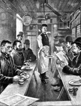 Sketches of London Cabs and Cabmen: interior of a cabmen’s shelter, 1890. Creator: P Naumann.