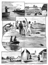 Sketches at an Australian Mission Station - by Mr. A. J. Vogan, 1890. Creator: R. Taylor.