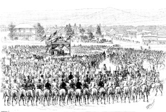 Reception of Sir Henry Brougham Loch, the new Governor, at Cradock, Cape Colony, 1890. Creator: Carl Hentschel.