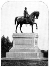 Equestrian statue of the Prince Consort in Windsor Park, 1890. Creator: Unknown.