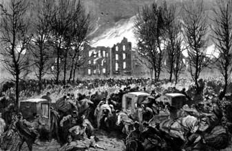Burning of the Lunatic Asylum at Montreal, Canada, 1890. Creator: Unknown.