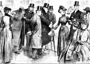 Before Mrs. Feilding left the gallery she had made twenty friends for life..., 1890. Creator: R. Taylor.