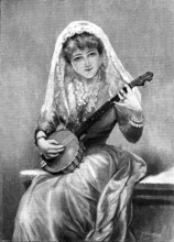 A Banjo Recital, by H. Saunders, 1890. Creator: R. Taylor.