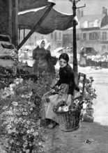 The Flower and Vegetable Market, Boulogne, by H. Caffieri, 1890. Creator: Lascelles.