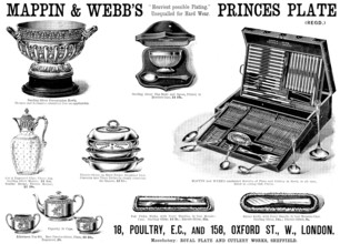 Advertisement for Mappin & Webb’s Princes Plate, 1890. Creator: Unknown.