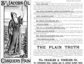 Advertisement for St. Jacob’s Oil, 1890. Creator: Unknown.