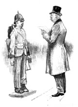 Sketches at the Royal Military Exhibition: the old order changes - uniform and accoutrement..., 1890 Creator: Unknown.