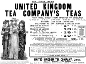 Advertisement for United Kingdom Tea Company’s Teas, 1890. Creator: Unknown.