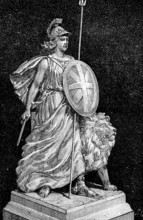 Figure of Britannia on the Armada Monument, 1890. Creator: Unknown.