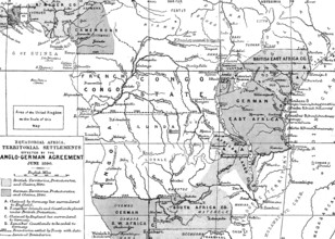 Map of the British and German Possessions in Africa, 1890. Creator: Ernst Ravenstein.