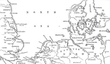 Map showing the position of Heligoland, 1890. Creator: Unknown.