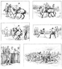 Sketches at the Royal Military Tournament, Agricultural Hall, Islington, 1890. Creator: Unknown.