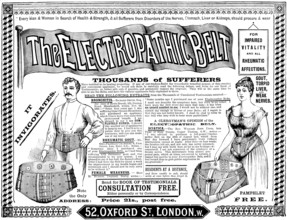 Advertisement for the Electropathic Belt, 1895. Creator: Unknown.