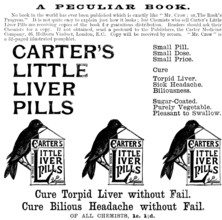 Advertisement for Carter's Little Liver Pills, 1895. Creator: Unknown.