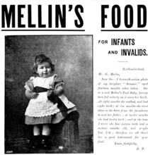 Advertisement for Mellin's Food for Infants and Invalids, 1895.  Creator: Unknown.