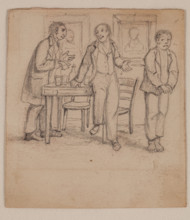 Three Men Standing, c1820-1865. Creator: David Claypoole Johnston.