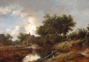 Path Leading to Farms by a Wooded Brook, c1645. Creator: Isaack Ruisdael.