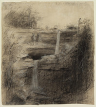 Double Waterfall-Kaaterskill Falls, 1826. Creator: Thomas Cole.