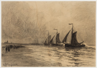 The Herring Fleet, Katwijk, c1860-1920. Creator: Carel Nicolaas Storm.