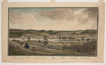 A View of Greenbush on the Hudsons River near Albany in the Province of New York, 1766. Creator: Thomas Davies.