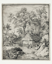 Landscape with a Millstone near a Cask, second half of 18th century. Creator: Unknown.