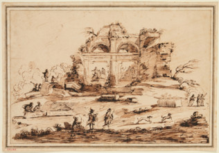 Landscape with Arched Ruins, 18th century. Creator: Unknown.