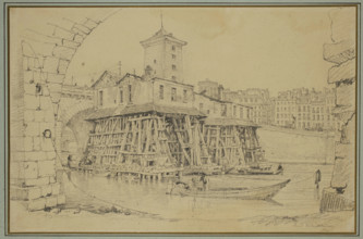 The Notre Dame Pump, Paris, c1810-1850. Creator: Samuel Prout.