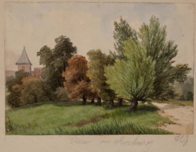 View in Roxbury, c1820-1865. Creator: David Claypoole Johnston.