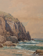 Coastal Scene, Cliffs and Sea, between 1860 and 1908. Creator: Alfred Thompson Bricher.