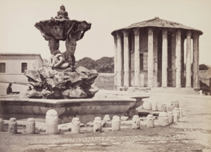Temple of Hercules Victor and Fountain of the Tritons, late 19th century. Creator: Unknown.