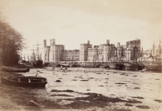 Caernarvon Castle from the West, between 1870 and 1880. Creator: James Valentine.