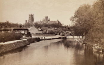 Ely Cathedral from the Railway, between 1870 and 1880. Creator: George Washington Wilson.