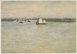 The Maas off Dordrecht (recto), c1860-1920. Creator: Carel Nicolaas Storm.