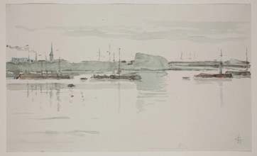 The Maas near Rotterdam, c1860-1920. Creator: Carel Nicolaas Storm.