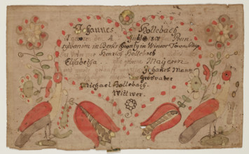 Birth and Baptismal Certificate of Johannes Hollebach, 1801. Creator: Unknown.