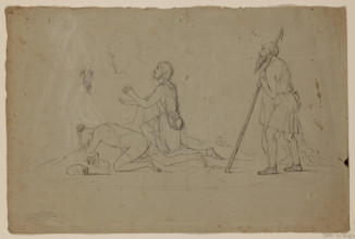 Composition Study of Three Shepherds, between 1832 and 1834. Creator: Thomas Cole.