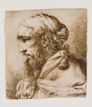 Bust of a Bearded Man with a Turban, 18th century. Creator: Unknown.