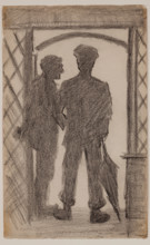 Two Figures in a Doorway, between 1860 and 1897. Creator: Homer Dodge Martin.