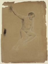 Seated Nude Male Figure, c1820-1848. Creator: Thomas Cole.