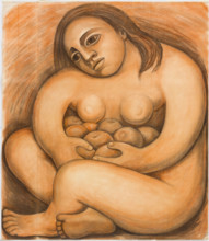 Woman Holding Fruit, 1932. Creator: Diego Rivera.