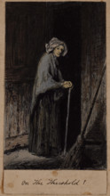 Old Woman with Cane, c1860-1895. Creator: Thomas Hovenden.