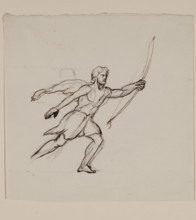 Bearded Running Figure, between 1820 and 1848. Creator: Thomas Cole.