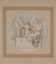 Britannia Protecting the Fine Arts, c1770s. Creator: Benjamin West.