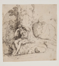 Young Person Seated by a Tree, 1777. Creator: John Hamilton Mortimer.